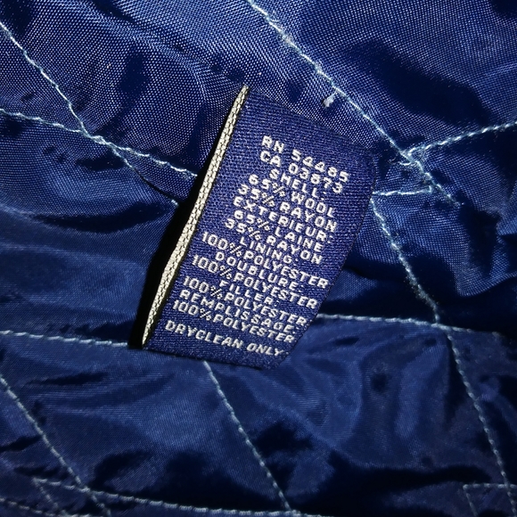 American Eagle Wool Sz M Jacket Coat Navy Blue - Picture 9 of 10